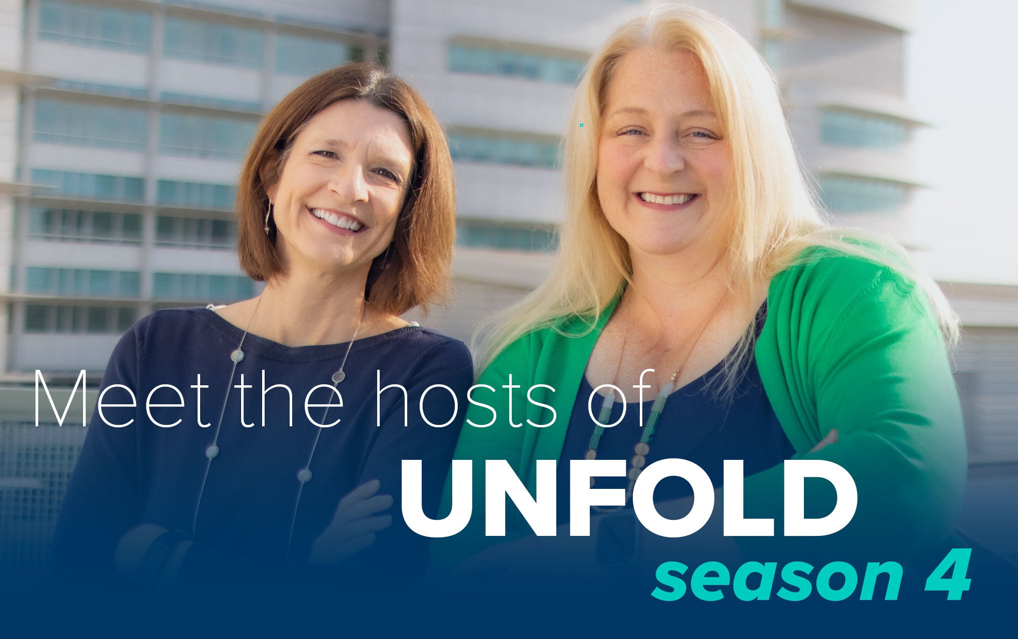 Portraits of ֱ Unfold Podcast Season 4 Hosts Amy Quinton and Marianne Russ Sharp
