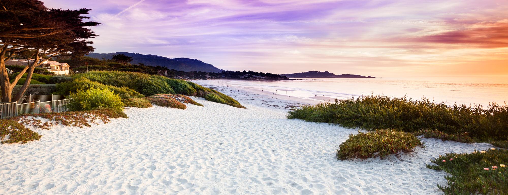 A white sand beach at Carmel by the Sea, a three hour drive from ֱ.
